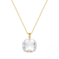 wholesale S925 Sterling Silver Luxury Sparkling Crystal Pendant Zircon Inlaid Choker Necklace, French Style-Gold-white 925 silver