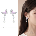 wholesale 925 Sterling Silver【Butterfly Dance in the Forbidden City】Earrings, Ins High-End Style Imitation Pearl Earrings Wholesale-0-3
