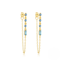 wholesale S925 Sterling Silver，。-Gold-Blue Diamond #4 925 Silver