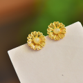 wholesale Gold-plated 925 Silver New Chinese-style Hollow Filigree Inlaid Hetian Jade Earrings, Palace-style Ear Accessories-0-5