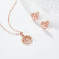 wholesale Rose Gold 925 Silver Jewelry Set Cross Border Hot Purchase Tree of Life Necklace and Earrings Halloween Wholesale-0-7