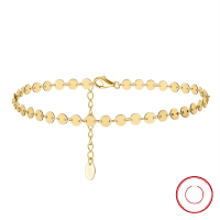 wholesale S925 Sterling Silver Cloud-Pull Jewelry Anklet, Adjustable Round Disc Foot Accessory, Fashion Minimalist Style, Cross-Border Wholesale for European and American Markets-14K gold 925 silver