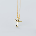 wholesale S925 Sterling Silver Korean Style Small Fresh Cross Pendant Necklace Lovely Geometric Collarbone Chain D5175-0-4