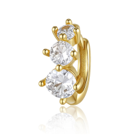 wholesale 925 Sterling Silver Geometric Diamond-Studded Single Ear Cuff, Minimalist and High-End Cross-Border Earring-Platinum 925 silver