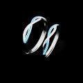 wholesale 925 Sterling Silver Luminous Minimalist Möbius Twist Couple's Ring, Open Adjustable Design, Niche Valentine's Day Gift-0-3