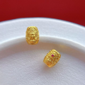 wholesale Gold-plated 925 ancient silver fittings with engraved scales, mantra six-syllable, auspicious and wealthy barrel beads, spacer beads, waist beads for DIY prayer beads-0-9