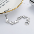 wholesale S925 Sterling Silver Small Batch Design Ins Style Creative Individualistic Trendy Playing Card Patchwork Bracelet for Women-0-1