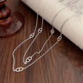 wholesale S925 Sterling Silver Pig Nose Long Pendant Necklace for Women, Korean Spring Summer New Arrival Minimalist Versatile High-end Necklace-0-1