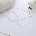 wholesale 925 Sterling Silver 2-3 Qian Necklace and Bracelet Set, Sweet and Sparkling Trendy Design, Versatile Accessories-0-3