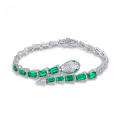 wholesale S925 Silver Cross-Border New Style Personalized Cultured Serpentine Cultured Gem Set Fashionable Snake-Shaped Bracelet for Women-0-0