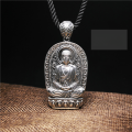 wholesale 990 Sterling Silver Guardian Pendant Pure Silver Jewelry Unisex Birth Year Buddha Couple Necklace Wholesale Buddha Pendant-0-12