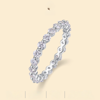 wholesale S925 Sterling Silver Seize the Moment Ring with Moissanite, Full-Body Closed Ring, Cross-Border TEMU Best-Selling New Style Direct Wholesale-Moissanite 2.5mm US No. 7