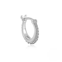 wholesale S925 Sterling Silver Trendy Small Bead Hoop Earrings, An Ins-inspired Creative Design Popular In Europe And America-Single platinum 925 silver