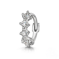 wholesale S925 Sterling Silver Cartilage Piercing Zircon Ear Cuff, An Ins Punk Style Ear Bone Clip-Single platinum #1 925 silver