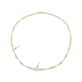 wholesale S925 silver plated with 18k gold, 30mm round moissanite paper clip chain necklace for women in the stacked wear style-0-6