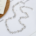wholesale S925 Sterling Silver Vintage Weathered Heart-Shaped Necklace Women's Handmade Personalized Collarbone Chain-0-1
