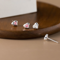 wholesale 999 Silver NaLan Fresh Sweet Ins Style Niche Design Irregular Diamond-Inlaid Heart Earrings M06077-0-2