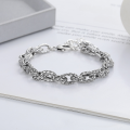 wholesale S925 Sterling Silver Street Punk Style Bold Heavy Duty Wide Chain Bracelet Retro Hollow-Out Creative Jewelry-0-1