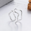 wholesale S925 silver fashion Korean-style irregular minimalist trendy versatile open ring-0-0