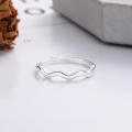 wholesale S925 Sterling Silver Minimalist Fashion Geometric Wave Cross-Border Versatile Adjustable Open Ring for Women-0-3