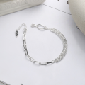 wholesale S925 Sterling Silver AB Chain Link Irregular Bracelet in Sweet and Cool Ins Style Trendy Hip-Hop Jewelry-0-1