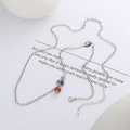 wholesale S925 sterling silver vintage resin blue gourd necklace with southern red accents in ethnic trendy style-0-2