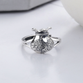 wholesale S925 Sterling Silver Retro Ethnic Style Resin Lucky Bag Lotus Koi Fish Ring with Auspicious Meaning Creative Index Finger Ring-0-2