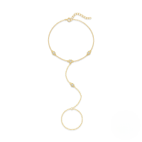 wholesale S925 Sterling Silver Zirconia Mixed Toe Chain, Amazon's Creative Light Luxury Zircon-adorned Anklet-Gold 925 silver