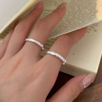 wholesale S925 Sterling Silver Hammered Irregular Ring for Women, Small and Unique Design, Minimalist Style Letter Ring with a Premium Feel-Sterling Silver-Pusher Model (Small)
