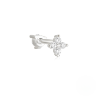 wholesale S925 Sterling Silver Marquise Crown Double-sided Threaded Cartilage Earring With Zircon-Single platinum #5