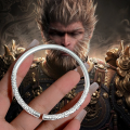 wholesale 9999 Pure Silver Cuff Bracelet with the Popular Black Myth Wukong's Tight Hoop Spell, Ancient Craftsmanship, Great Sage Equalling Heaven's Golden-Hooped Rod Jewelry-0-5