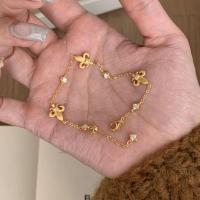 wholesale 925 Sterling Silver Double-sided Iris Flower Brushed Bracelet, Two-way Wear, Niche Design, High Aesthetic, Retro, Luxurious, Exquisite Hand Jewelry-Gold>925 silver