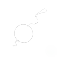 wholesale S925 Sterling Silver Zircon Flower Four-leaf Clover Forest Style Multi-layer Stackable Bracelet-Platinum 925 silver