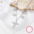 wholesale 925 Silver Cross Pendant Necklace for Women, Wholesale Halloween Jewelry with Zircon, High-End European and American Style-0-1