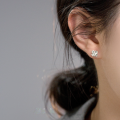 wholesale 925 Sterling Silver Crushed Ice Four-Petal Flower Earrings Korean Sweet Ins Style Small Niche Ear Accessories M05164-0-1