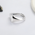 wholesale S925 Silver Retro Fashion Cross-Border Geometric Triangular Smooth Surface Minimalist Trendy Design Open Ring-0-2