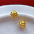 wholesale Gold-plated S925 ancient silver engraved crystal rhinestone flower ball spacer bead round bead waist bead top bead loose beads single bead for DIY-0-5
