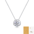 wholesale S925 Sterling Silver Collarbone Chain with Pure Pendant Including Chain, Moissanite Necklace, Hot-Selling in European and American Live Broadcasts, Luxurious and High-End Feel-0-6