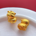 wholesale Gold-plated 925 ancient silver fine craftsmanship cat paw crouching cat lucky bead spacer accessory DIY handmade bead stringing-0-6