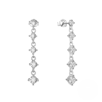 wholesale S925 Sterling Silver Butterfly Zircon Chain Tassel Earrings-Platinum-Style 2 925 Silver