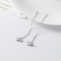 wholesale S925 Sterling Silver Dainty and Sweet Ins Style Minimalist Design Exquisite Diamond-Inlaid Figure 8 Tassel Ear Thread M06215-0-2