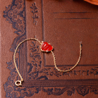 wholesale 925 Silver Jewelry Custom Order Drop Shipping from Japan and Korea, Natural Agate Personalized Vintage Heart-shaped Bracelet for Women-Heart-Shaped Red Agate Bracelet>925 Silver