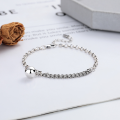 wholesale S925 Sterling Silver Retro Minimalist Chain Spherical Bracelet Ins French Minimalist Style Versatile Women's Hand Accessories-0-0