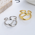 wholesale S925 Sterling Silver Korean Dongdaemun Ins Minimalist Geometric Open Ring for Women-0-0