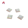 wholesale Metal material, wish hot selling synthetic opal OPAL square synthetic opal opal ear stud pendant setting matching stones-0-4