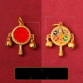 wholesale Gold-plated enamel pendant, cloisonné bracelet, antique-style necklace DIY accessories, sand gold charms: gourd, ruyi, lotus pod-0-15