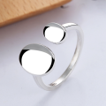 wholesale S925 Sterling Silver European and American Minimalist Ins Cross-Border Irregular Geometric Versatile Open Ring-0-0