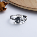 wholesale S925 silver vintage distressed creative multi-layer line interwoven elegant open ring for women-0-1