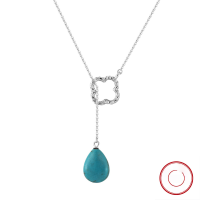 wholesale S925 Sterling Silver Cloud-Pull Necklace, Adjustable Natural Teardrop Turquoise Necklace for Women, Luxury Jewelry Wholesale-14K gold 925 silver
