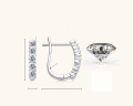 wholesale 925 Sterling Silver Cross-Border New Moissanite Ear Studs for Women, Trendy and Edgy U-Shape Ear Jewelry Wholesale-0-7